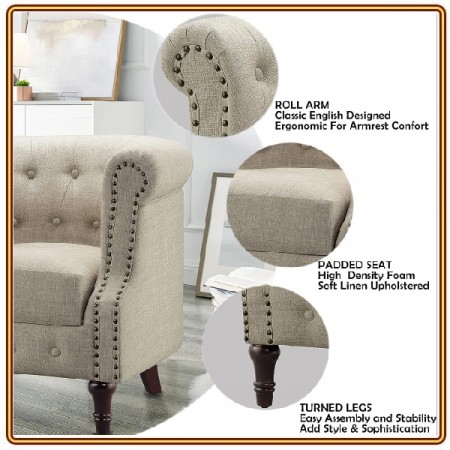 Royal Style - QH23 : Ghế Sofa Đơn + 1 Chổ Ngồi - Màu Kem 